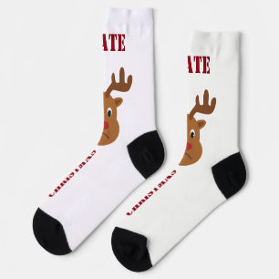 Ich hasse Weihnachten traurige Rentiere Postkarte Socken