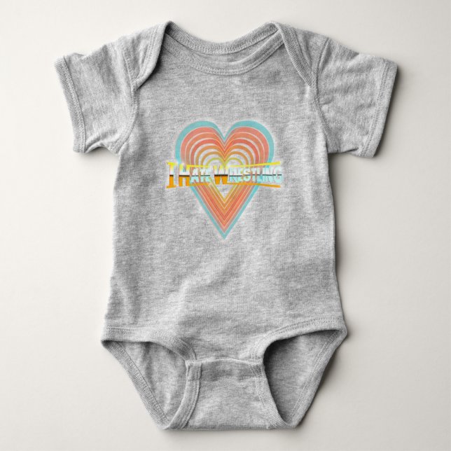Ich hasse Wrestling-Logo-Baby-Bodysuit Baby Strampler (Vorderseite)