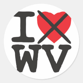 Ich hasse WV - West Virginia Runder Aufkleber