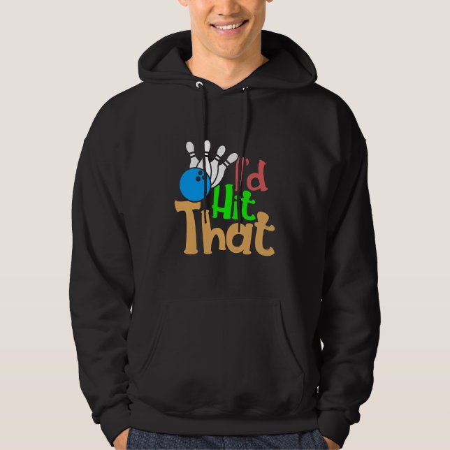 Ich hatte den Bowling Funny Trendy getroffen Hoodie (Vorderseite)