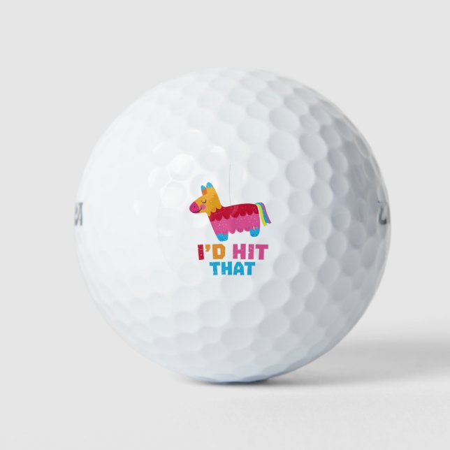 Ich hatte den Funny Pinata mexikanischen Druck für Golfball (Vorderseite)