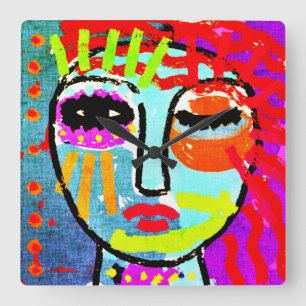 Ich hatte genug originelle Abstrakte Kunst Quadratische Wanduhr