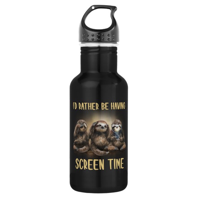 Ich hätte lieber Lauf-Zeit-Funny-Lover Edelstahlflasche (Vorderseite)