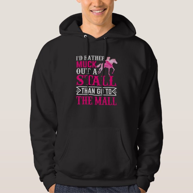 Ich hätte lieber Pferdereiten ausgesperrt Hoodie (Vorderseite)