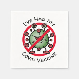 Ich hatte mein Covid Vaccine Funny Cartoon Virus-Z Serviette
