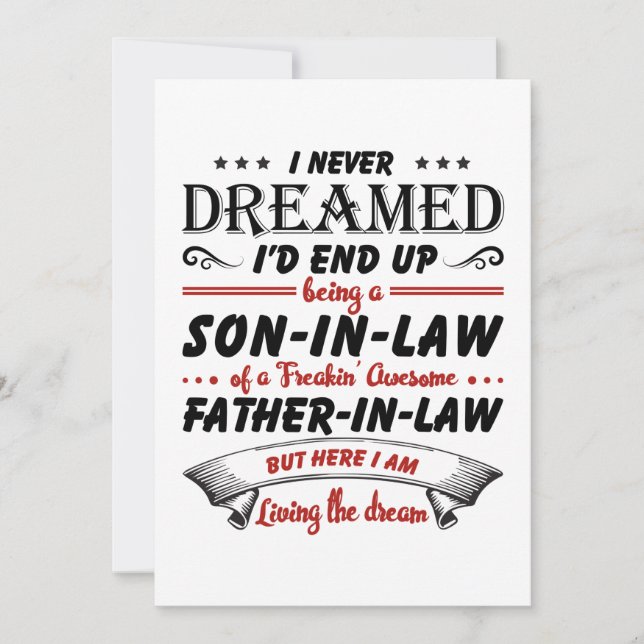 Ich hätte nie geträumt, dass ich ein Sohn im Schwi (Vorderseite)