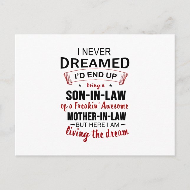 Ich hätte nie geträumt, dass ich ein Sohn im Schwi Ankündigungspostkarte (Vorderseite)