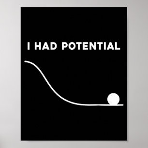 Ich hatte Potential Lustige Sarcastic Minimal Zita Poster