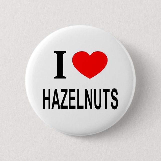 ICH ❤️ HAZELNUTS I LIEBE HAZELNUTS I HERZHAZELNUTS BUTTON (Vorderseite)