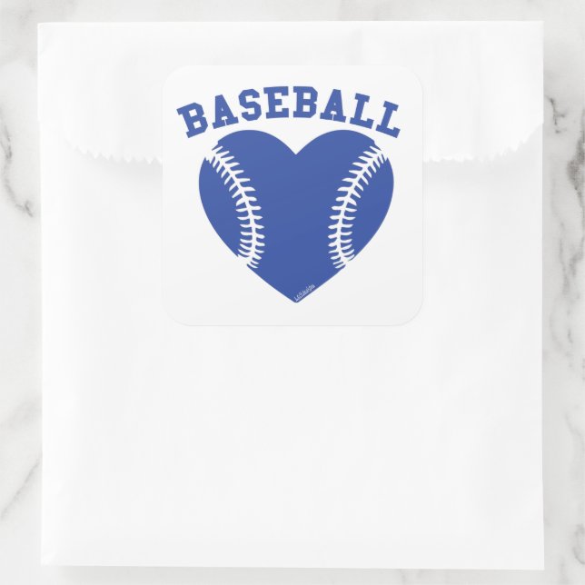 ICH HEART BASEBALL QUADRATISCHER AUFKLEBER (Tasche)