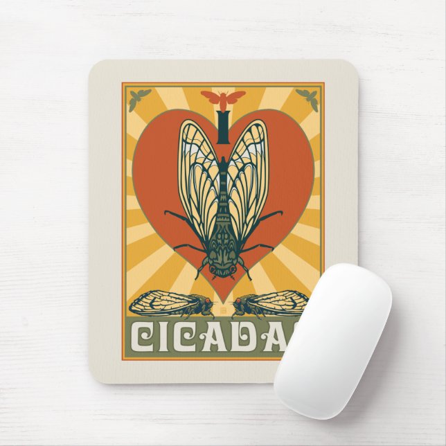 Ich heart Cicadas Mousepad (Mit Mouse)