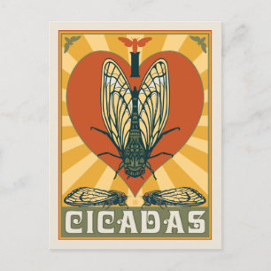 Ich heart Cicadas Postkarte