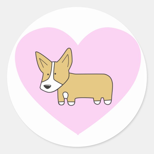 Ich heart Corgis Stickers (Vorderseite)