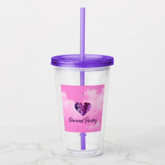 Ich heart Diamant Malerei 16 Oz Tumbler Acryltrinkbecher