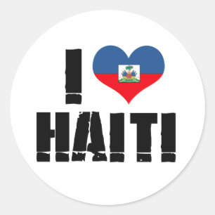 ICH HEART HAITI RUNDER AUFKLEBER