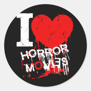 ICH HEART HORROR MOVIES RUNDER AUFKLEBER