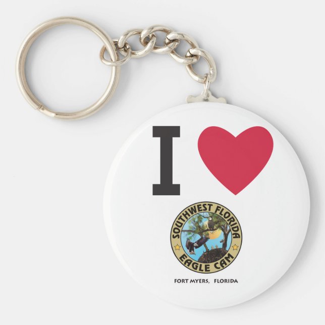 ICH HEART Liebe SW Florida Eagle Cam Schlüsselanhä Schlüsselanhänger (Vorne)