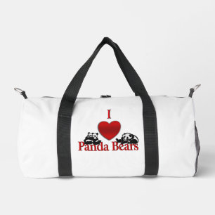Ich heart Panda Bears Fun Duffle Bag