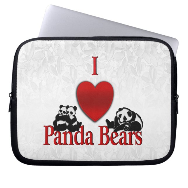 Ich heart Panda Bears Fun Laptopschutzhülle (Vorderseite)