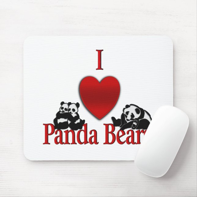 Ich heart Panda Bears Fun Mousepad (Mit Mouse)