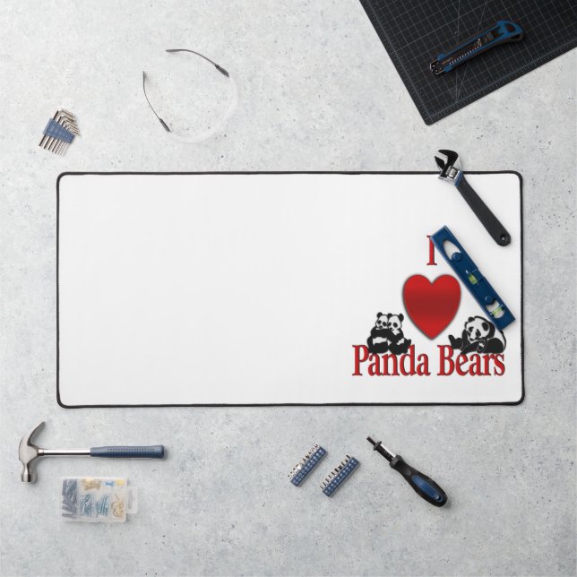 Ich heart Panda Bears Fun Schreibtischunterlage (Arbeitsplatz)