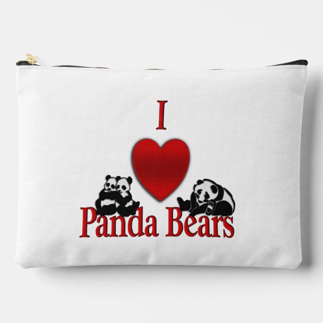 Ich heart Panda Bears Fun Zubehörtasche (Vorderseite)