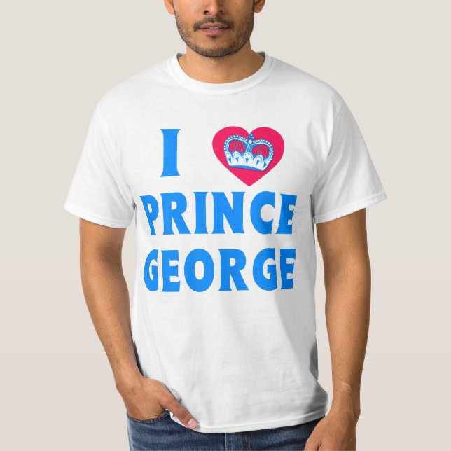 ICH HEART PRINCE GEORGE mit Herz und Krone T-Shirt (Vorderseite)