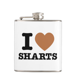 Ich heart Sharts Funny Graphic Flachmann
