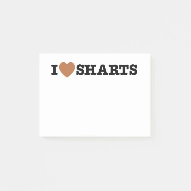 Ich heart Sharts Funny Graphic Post-it Klebezettel (Vorderseite)