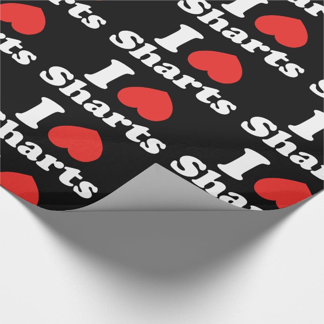 Ich heart Sharts Geschenkpapier (Ecke)