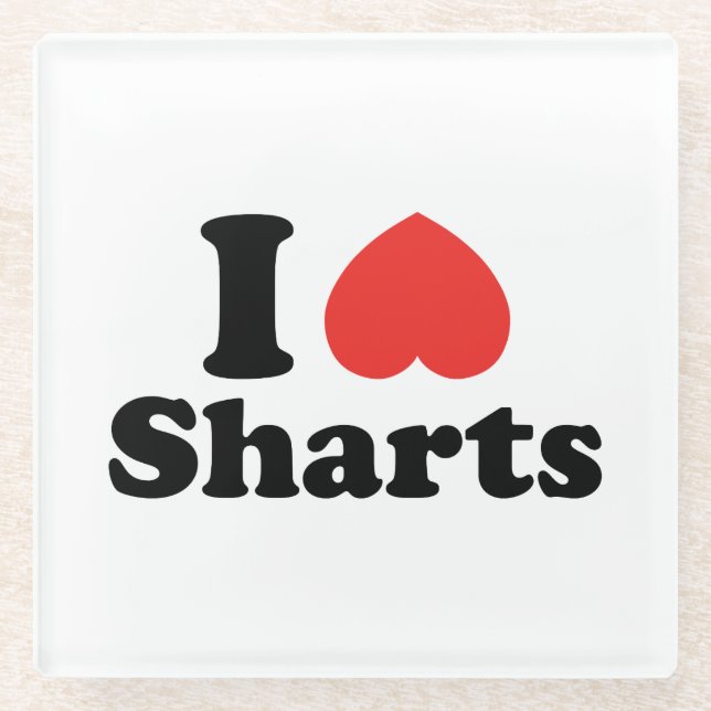 Ich heart Sharts Glasuntersetzer (Vorderseite)