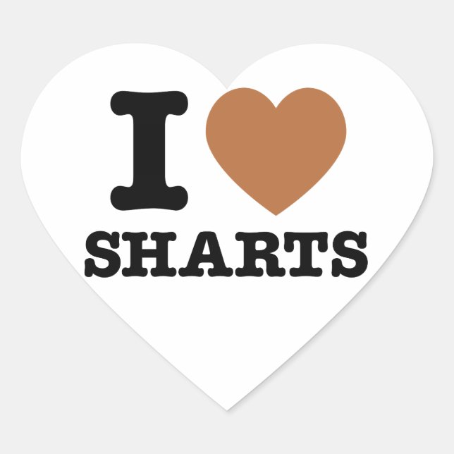 Ich heart Sharts Herz-Aufkleber (Vorderseite)