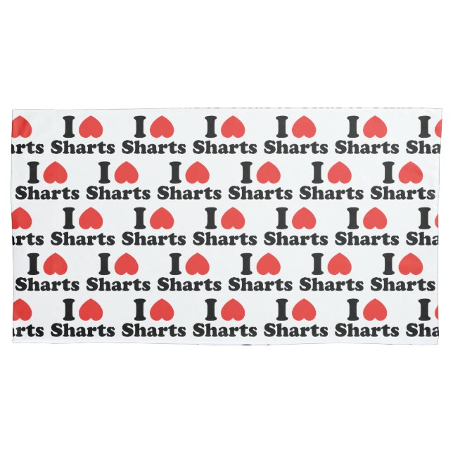 Ich heart Sharts Kissenbezug (Vorderseite-Links)