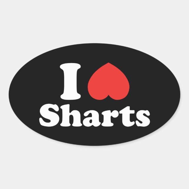 Ich heart Sharts Ovaler Aufkleber (Vorderseite)