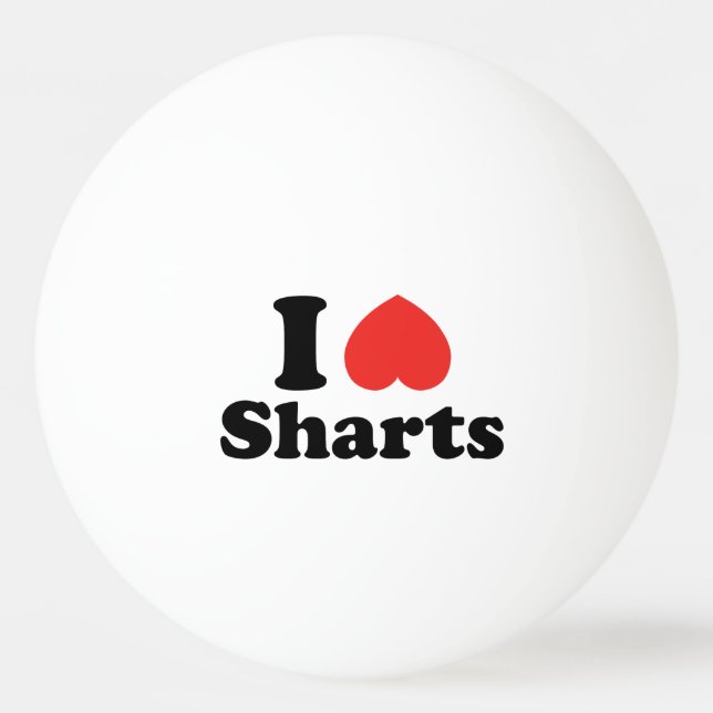 Ich heart Sharts Tischtennisball (Vorderseite)