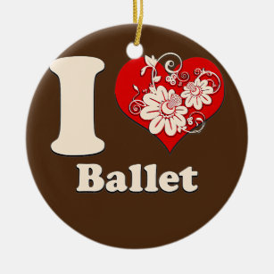 Ich hebe Ballett Blumenherz Keramik Ornament
