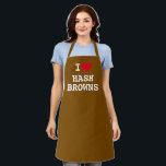 Ich hebe Browns Funny braune Schürze<br><div class="desc">Ich hebe Browns fruchtig braune Schürze. Schürze für Damen und Herren. Personalisiertes Design der Herzvorlage. Trendy Kochen und Backen Schürze in jeder Farbe. Niedliche Geschenkidee für Freunde,  Familie,  Koch,  Koch,  Mutter,  Vater,  Ehefrau,  Ehemann etc. Farben können geändert werden.</div>