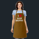 Ich hebe Browns Funny braune Schürze<br><div class="desc">Ich hebe Browns fruchtig braune Schürze. Schürze für Damen und Herren. Personalisiertes Design der Herzvorlage. Trendy Kochen und Backen Schürze in jeder Farbe. Niedliche Geschenkidee für Freunde,  Familie,  Koch,  Koch,  Mutter,  Vater,  Ehefrau,  Ehemann etc. Farben können geändert werden.</div>