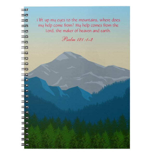Ich hebe die Augen zu den Bergen hoch Notizblock (Vorderseite)