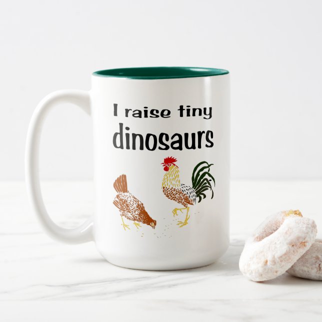 Ich hebe kleine Dinosaurier-Tasse an Zweifarbige Tasse (Mit Donut)