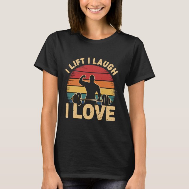 Ich hebe Lachs I Liebe Retro Muskel-Fitnessraum Ge T-Shirt (Vorderseite)