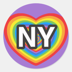 Ich hebe New York. Ich Liebe New York. NYC Regenbo Runder Aufkleber