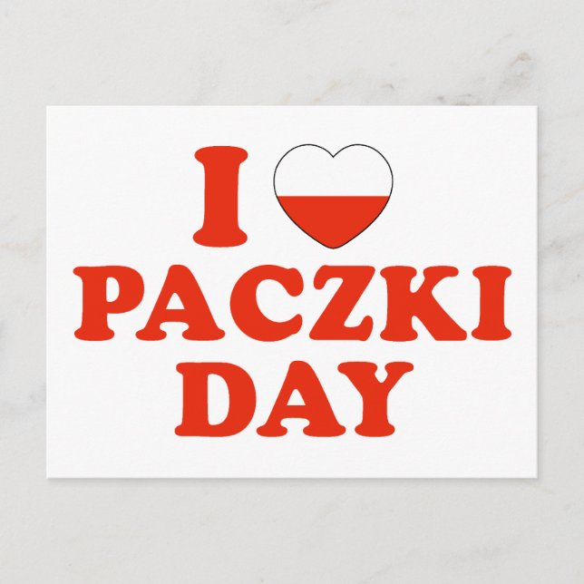 Ich hebe Paczki Day Postkarte (Vorderseite)