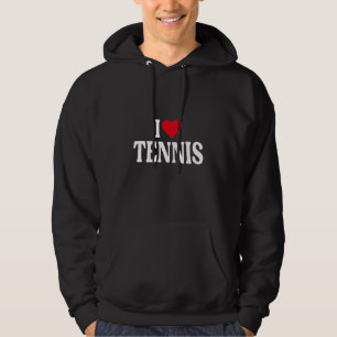 Ich hebe Tennis mit Red heart I Liebe Tennis Hoodie