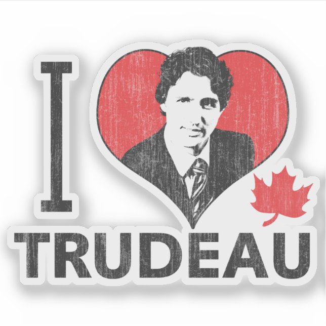 Ich hebe Trudeau Contour Cut Aufkleber (Vorderseite)