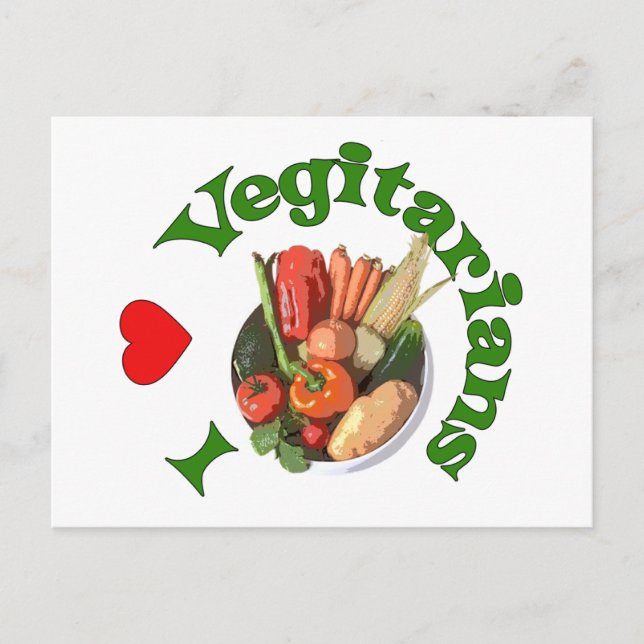 Ich hebe Vegetarier Postkarte (Vorderseite)
