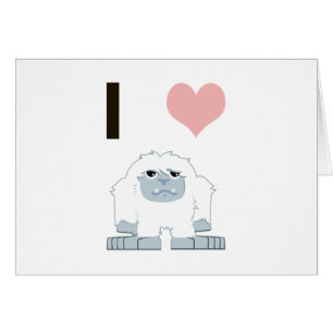 Ich hebe Yeti Niedlich Cartoon Schneemonster