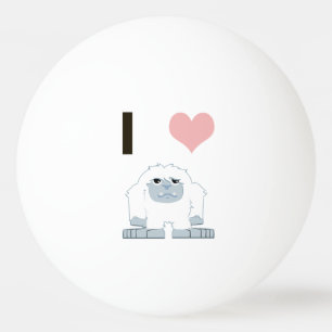 Ich hebe Yeti Niedlich Cartoon Schneemonster Tischtennisball