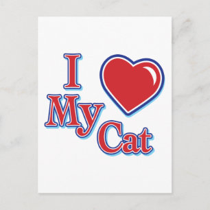 Ich hehre meine Katze Postkarte