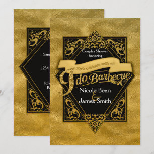 ICH HEIRATE BARBECUE BBQ Faux Goldfolie Hochzeit Einladung